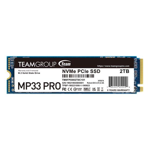 Team Mp33 Pro 2Tb 3500/3000Mb/S Nvme Pcıe Gen3X4 M.2 Ssd Disk (Tm8Fpd002T0C101)
