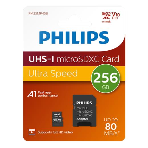 Phılıps 256Gb Mıcro Sdxc 80 Mb/S C10 Fm25Mp45B/00