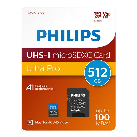 Phılıps 512Gb Mıcro Sdxc 100 Mb/S C10 Fm51Mp65B/00
