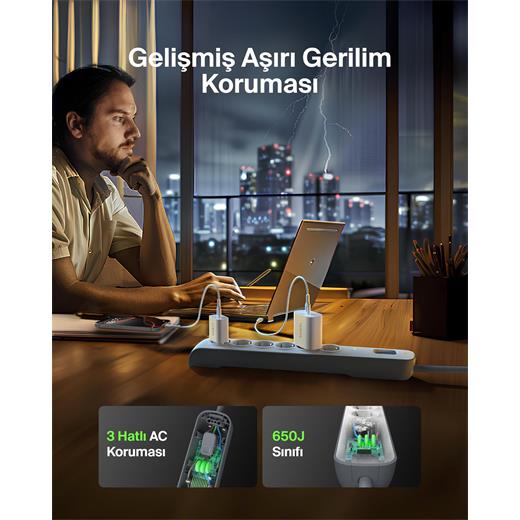 Belkın Bsv603Vf2Mv2 Surgemaster 2M 6Lu Akım Kor.