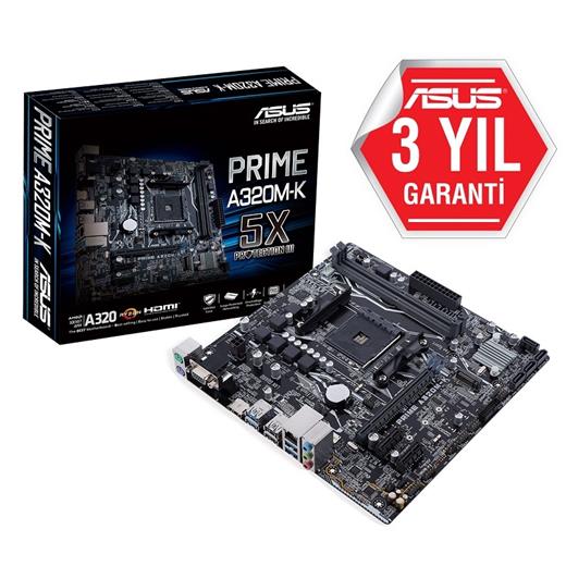 Asus Prıme A320M-K Ddr4 3200Mhz S+Glan Usb3 Am4