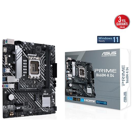 Asus Prıme B660M-K D4 Ddr4 5333(Oc) M.2  Matx 1700P