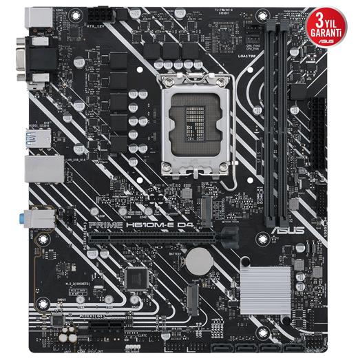 Asus Prıme H610M-E D4 Ddr4 3200(Oc) Vga Hdmı Dp M.2 Matx 1700P