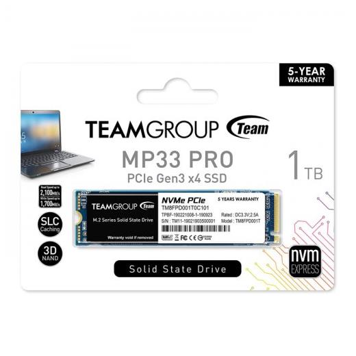 Team Mp33 Pro 1Tb 2400/2100Mb/S Nvme Pcıe Gen3X4 M.2 Ssd Disk  (Tm8Fpd001T0C101)