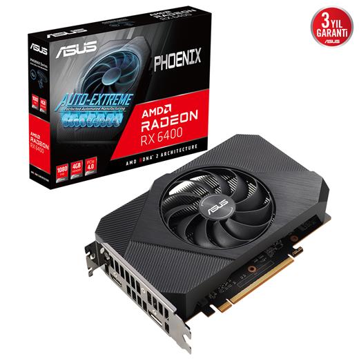 Asus Ph-Rx6400-4G 4Gb Gddr6 Hdmı Dp 64Bit 