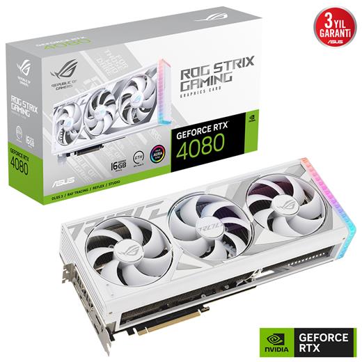 Asus Rog Strıx Rtx4080-16G-Whıte-Gamıng 16Gb Gddr6X Hdmı Dp 256Bıt